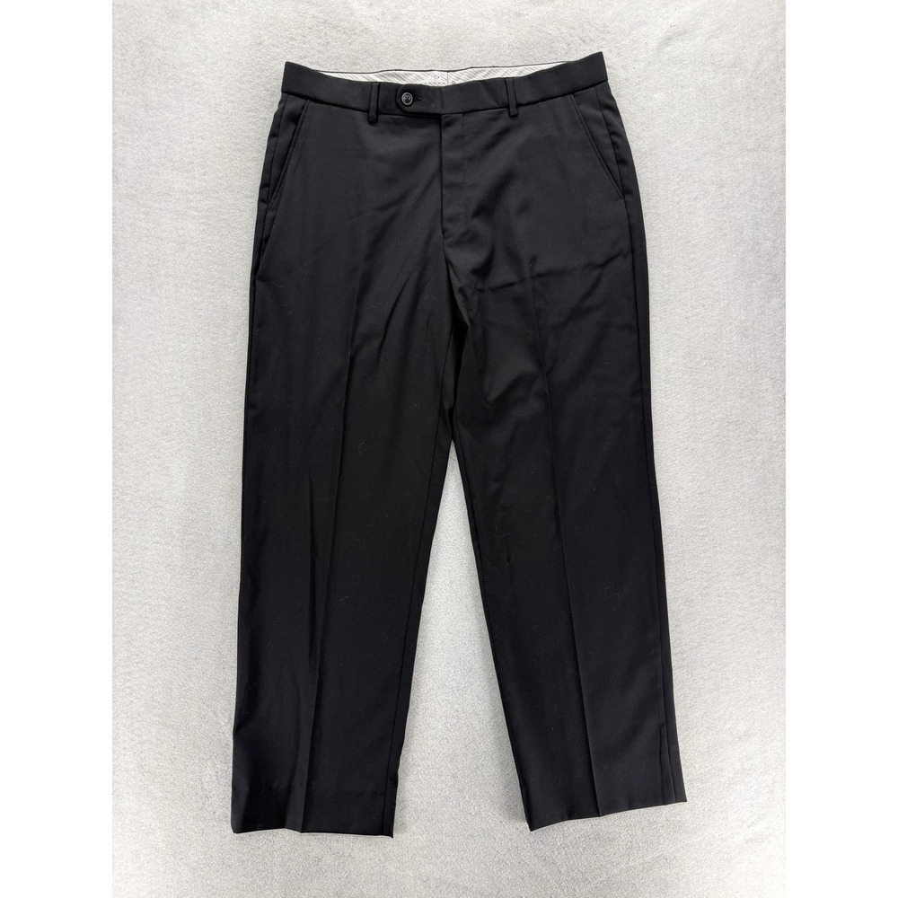 Ballin Dress Pants Mens 36x32 Black Super 120s Wool Comfort-EZE Classic Lined